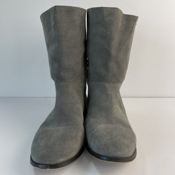 LANDS END | Warm Graphite Suede Leather Flat 9" Shaft Women's Boots Size 9 1/2 D - Picture 2 of 10